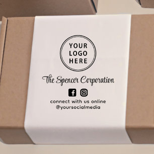 Business Logo Script Social Media Self-inking Stamp