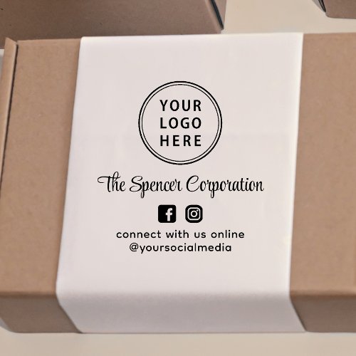 Business Logo Script Social Media Self_inking Stamp