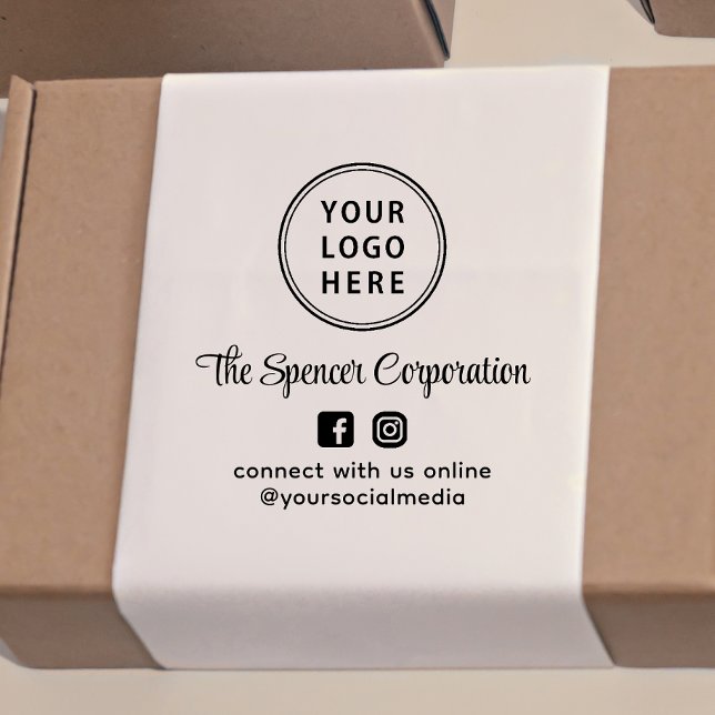 Business Logo Script Social Media Self-inking Stamp (Creator Uploaded)
