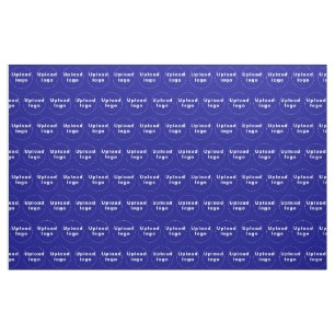 Business Logo Seamless Pattern on Blue Fabric