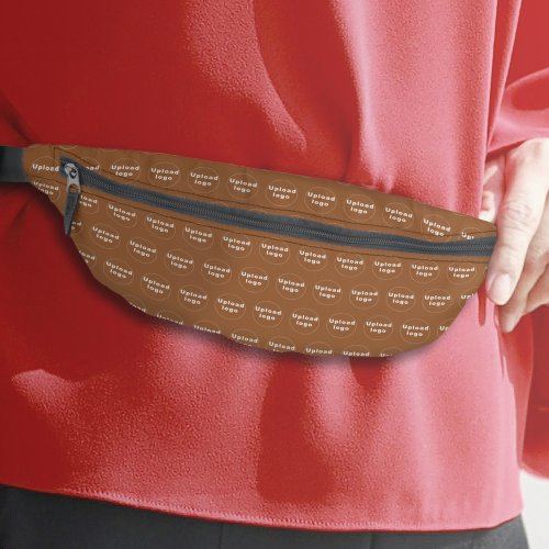 Business Logo Seamless Pattern on Brown Fanny Pack