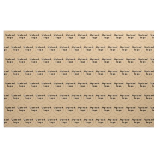 Business Logo Seamless Pattern on Light Brown Fabric