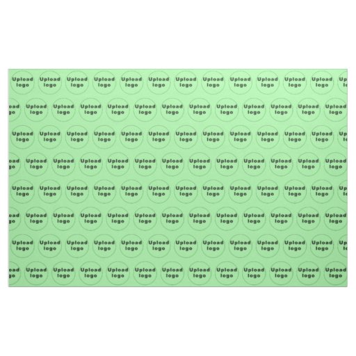 Business Logo Seamless Pattern on Light Green Fabric