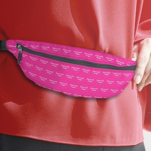 Business Logo Seamless Pattern on Pink Fanny Pack