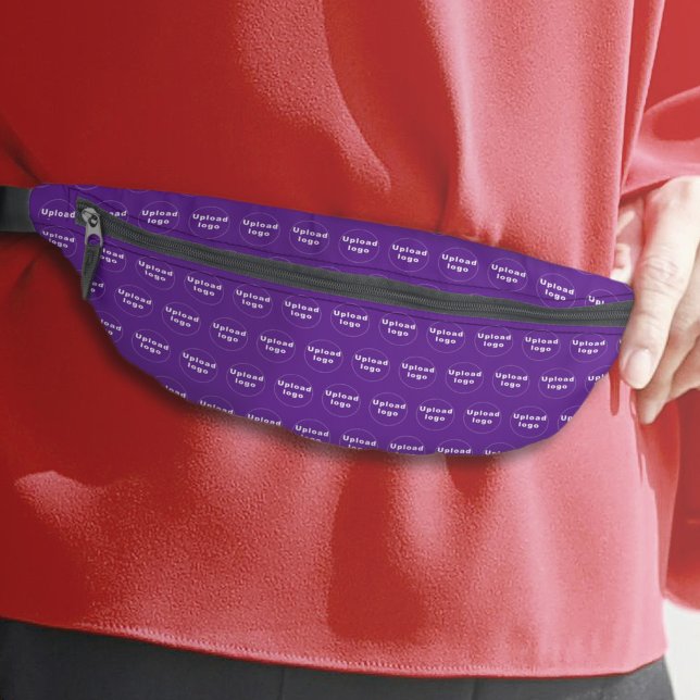 Business Logo Seamless Pattern on Purple Fanny Pack (Business logo seamless pattern on purple fanny pack)