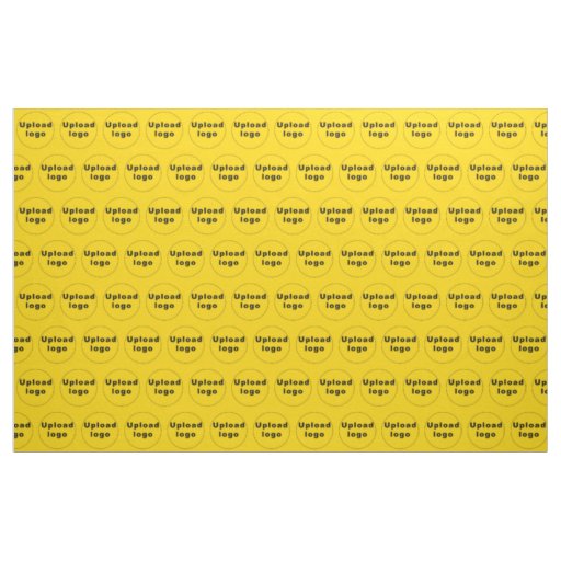 Business Logo Seamless Pattern on Yellow Fabric