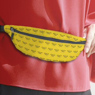 Business Logo Seamless Pattern on Yellow Fanny Pack