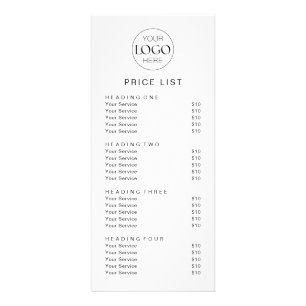 Business Logo Service Price List Chic Modern Rack Card
