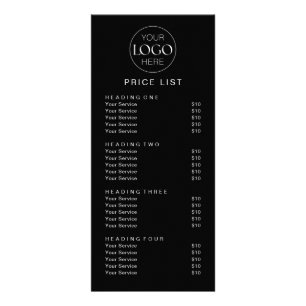 Business Logo Service Price List Chic Modern Rack Card