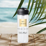Business logo signature name brand color water bottle<br><div class="desc">Transparent background. Personalize and add your business logo,  a text and name/signature (delete if not wanted)  Black text. You can add your brand color as background.</div>