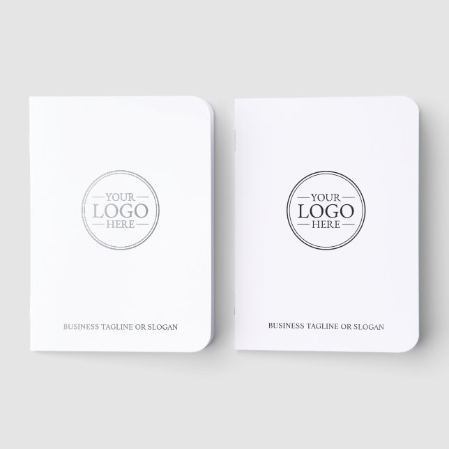 Business Logo Silver Foil Pocket Notebook Set (Front)
