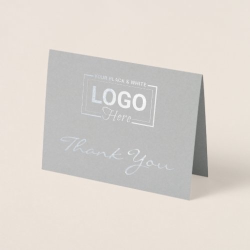Business Logo Silver Foil Thank You Cards