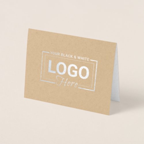 Business Logo Silver Foil Thank You Note Cards