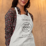 Business Logo | Silver Gray Employee Staff Name Apron<br><div class="desc">A simple silver gray custom business template in a modern minimalist style which can be easily updated with your company logo and text. If you need any help personalizing this product,  please contact me using the message button below and I'll be happy to help.</div>