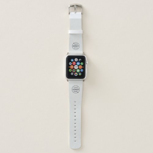 Business Logo  Silver Gray Modern Professional Apple Watch Band