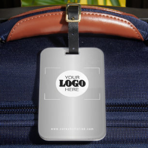 Business logo silver metallic promotional gift luggage tag