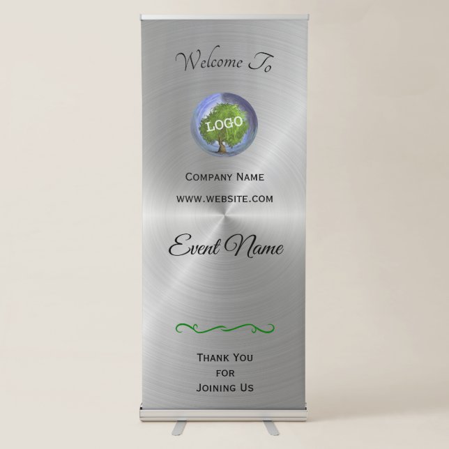 Business Logo Silver Retractable Banner (Front)