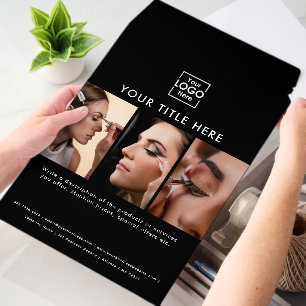Business Logo Simple Black Beauty Salon 3 Photos Envelope Mailers
