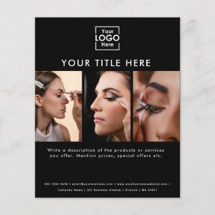 Business Logo Simple Black Beauty Salon 3 Photos Flyer
