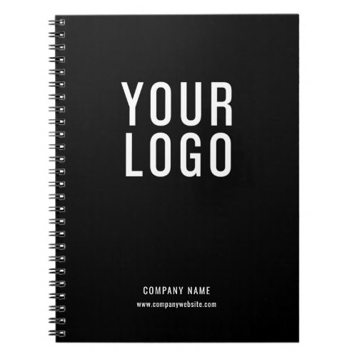 Business Logo Simple Black Promotional Notebook