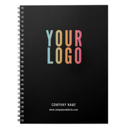 Business Logo Simple Black Promotional Notebook