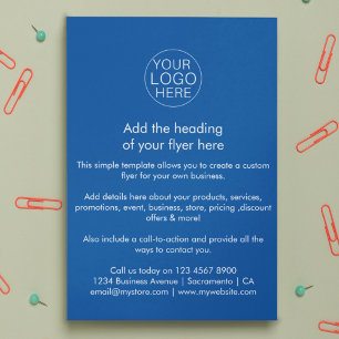 Business Logo Simple Blue Custom Flyer