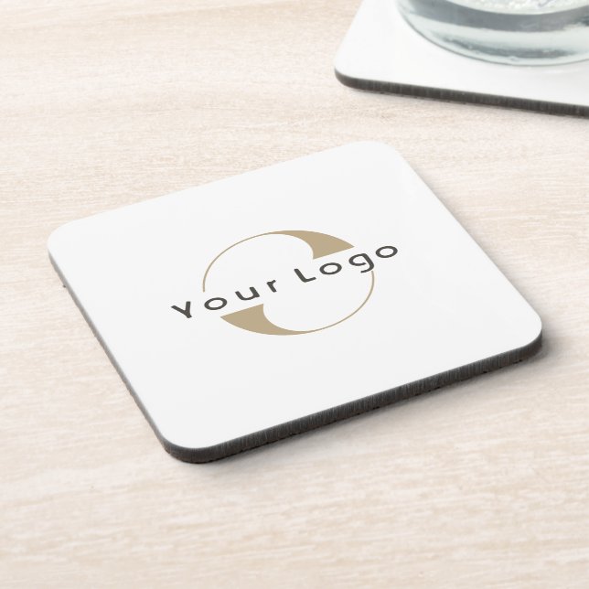 Business logo Simple Clean Minimal Company Beverage Coaster (Left Side)