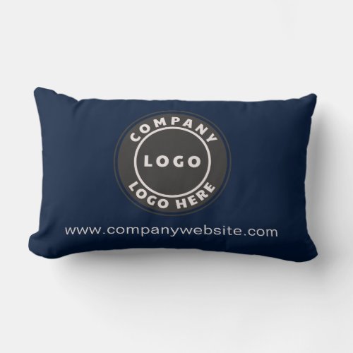 Business Logo Simple Company Showroom Decor Custom Lumbar Pillow