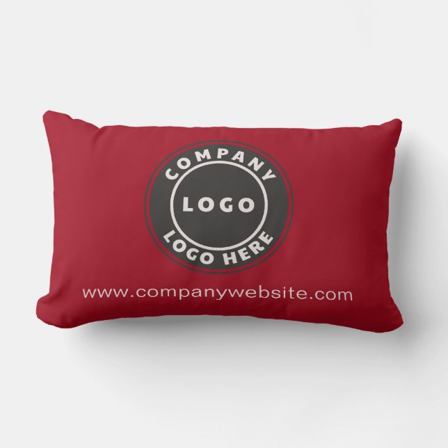Business Logo Simple Company Website Custom Lumbar Pillow (Front)