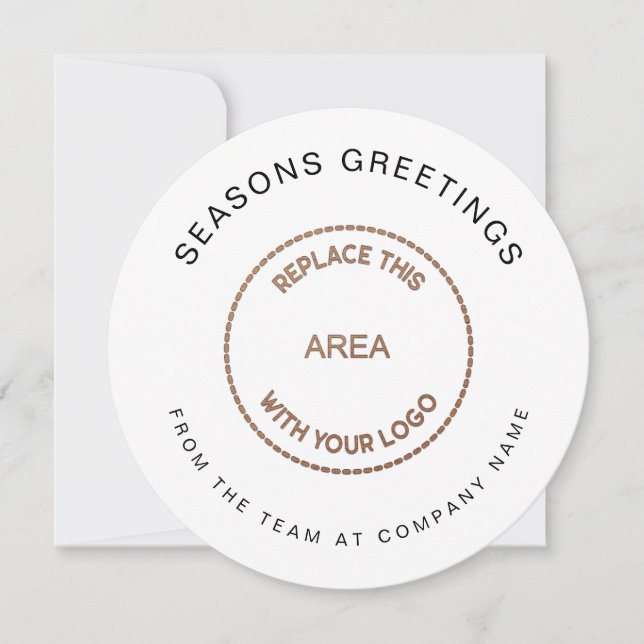 Business Logo Simple Corporate Christmas Circular Holiday Card (Front)