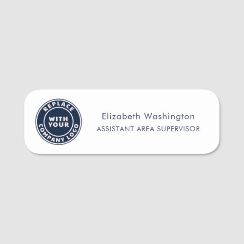 Business Logo Simple Corporate Employees Magnetic Name Tag