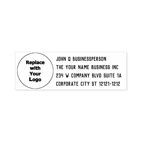 Business Logo Simple Custom Seal Return Address Self Inking Stamp