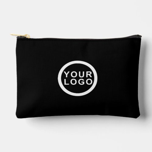 Business Logo Simple Elegant Modern Black Accessory Pouch