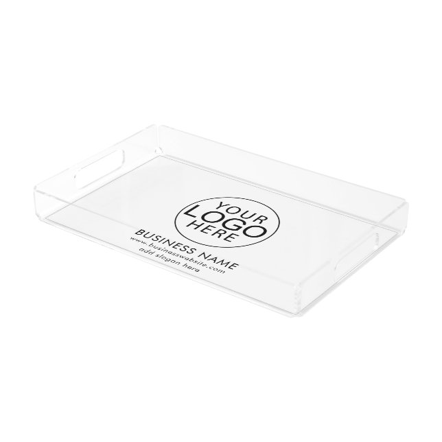 Business Logo Simple Events Swag Custom Acrylic Tray (Angled)