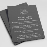 Business Logo | Simple Gray White Custom Flyer<br><div class="desc">A simple custom gray and white business flyer template in a simple minimalist style which can be easily modified and updated with your own business logo,  product details,  pricing and more! Choose the size of the flyer and type of paper from the options menu.</div>