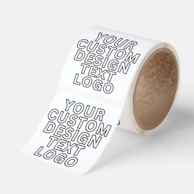 Business Logo Simple Minimal Custom Promotional Sq Square Sticker (Roll)