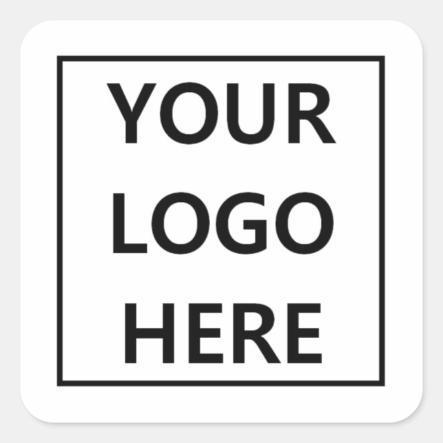 Business Logo Simple Minimal Custom Promotional  Square Sticker (Front)