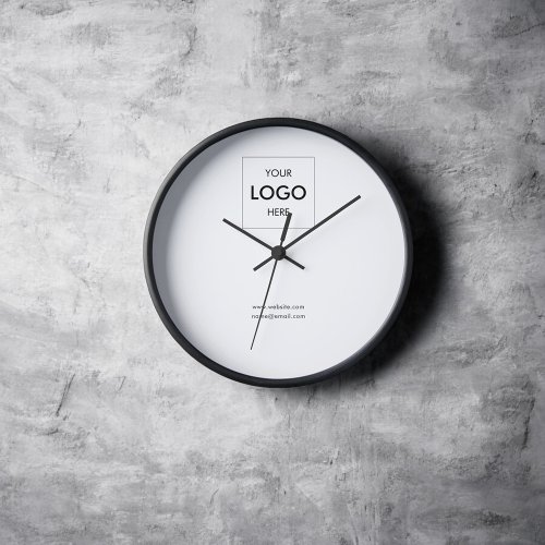 Business Logo Simple Minimal White Clock