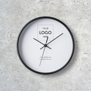 Business Logo Simple Minimal White Clock