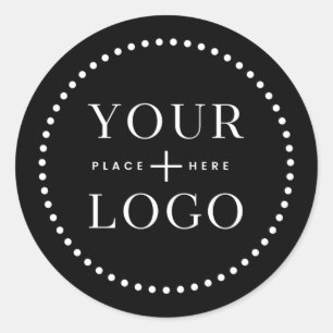 Business Logo Simple Minimalist Black Classic Round Sticker