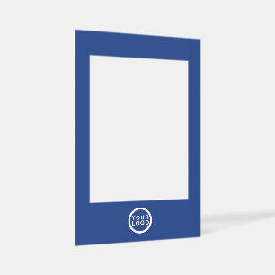 Business Logo Simple Minimalist Blue Selfie Frame