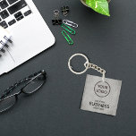 Business Logo Simple Minimalist Grunge Abstract Keychain<br><div class="desc">Create your own business office accessories and promotional products with this simple, minimalist yet elegant design. All customizable details include your business logo, location of your business, business name, established date. Professional and modern sans serif black font on textured grunge cement abstract background. This design is versatile as the customization...</div>