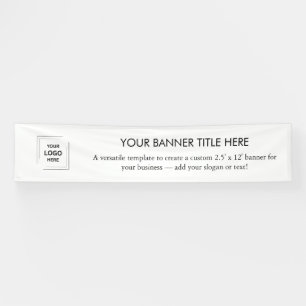 Business Logo Simple Minimalist Modern White 12' Banner