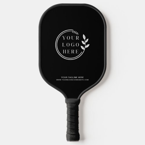 Business Logo Simple Modern Black Corporate Pickleball Paddle