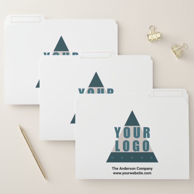 Business Logo Simple Modern Custom Decorative File Folder (Set)