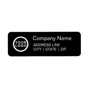 Business Logo Simple Return Address Labels Black