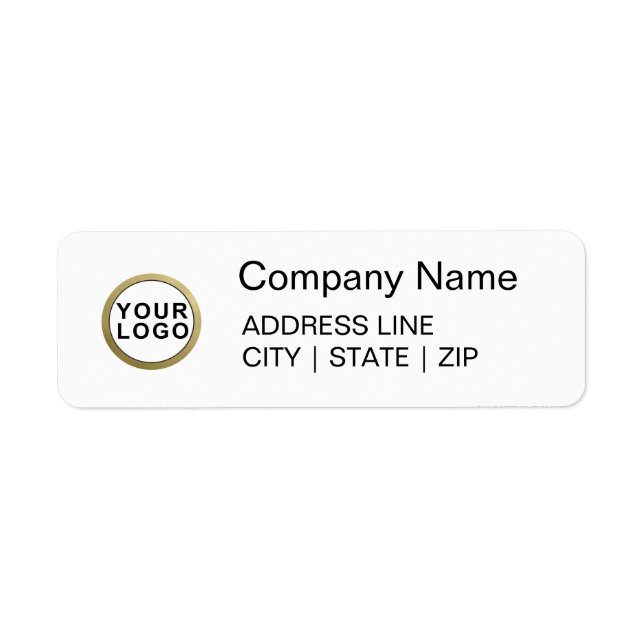 Business Logo Simple Return Address Labels | White (Front)
