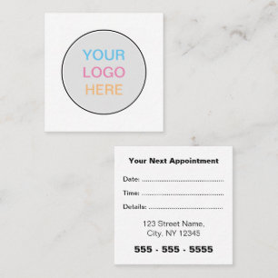 Business Logo Simple Square Appointment Card