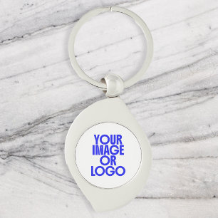 Business Logo Simple White Keychain