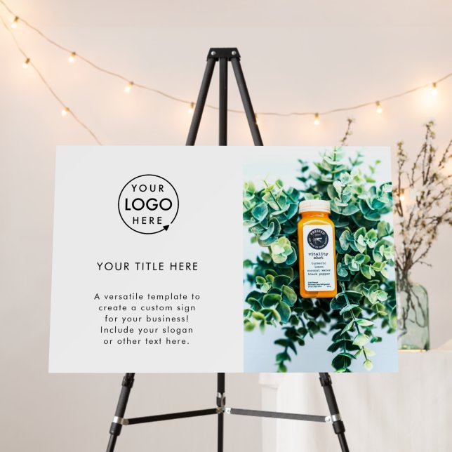 Business Logo | Simple White Minimalist Photo Foam Board (In Situ (Stand))
